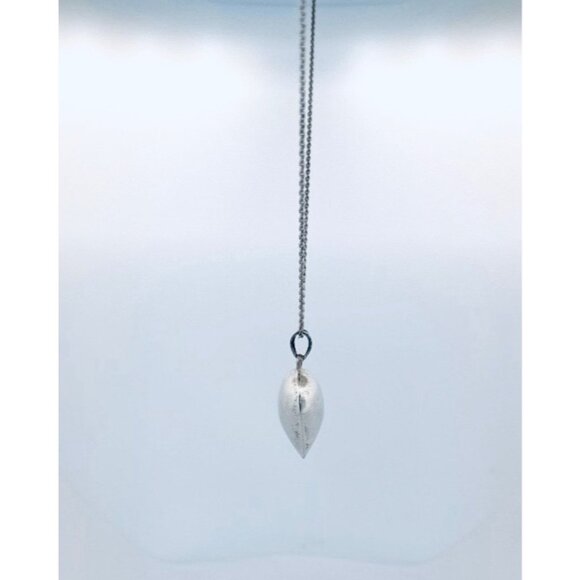 Estate 925 Sterling Silver Puffy Heart Pendant Necklace – Vintage Solid Charm - Picture 2 of 7